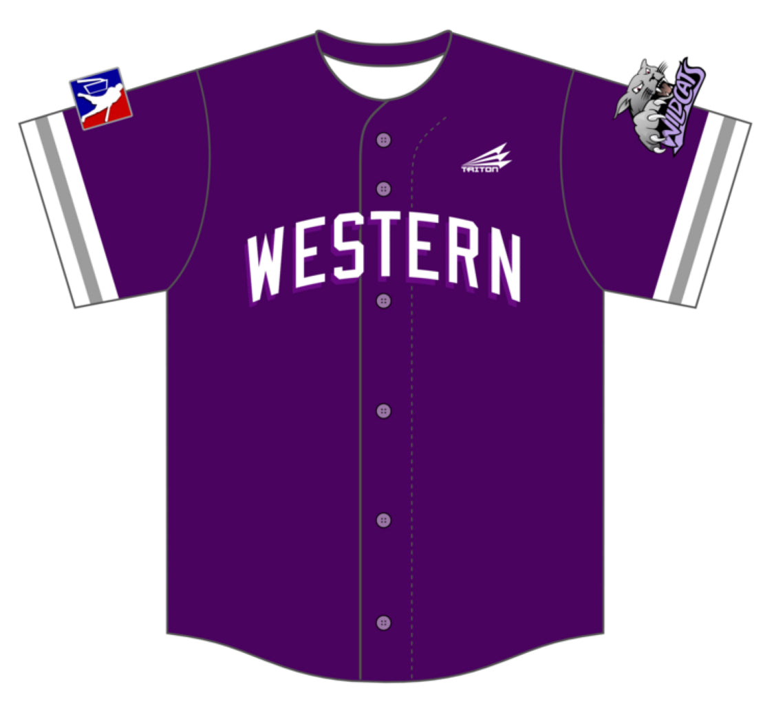 WBO 世界チャンピオン 紫色ウェア Western Wildcats “Dark Moxie” Jersey (FULLY CUSTOM) – MLW Wiffle Ball