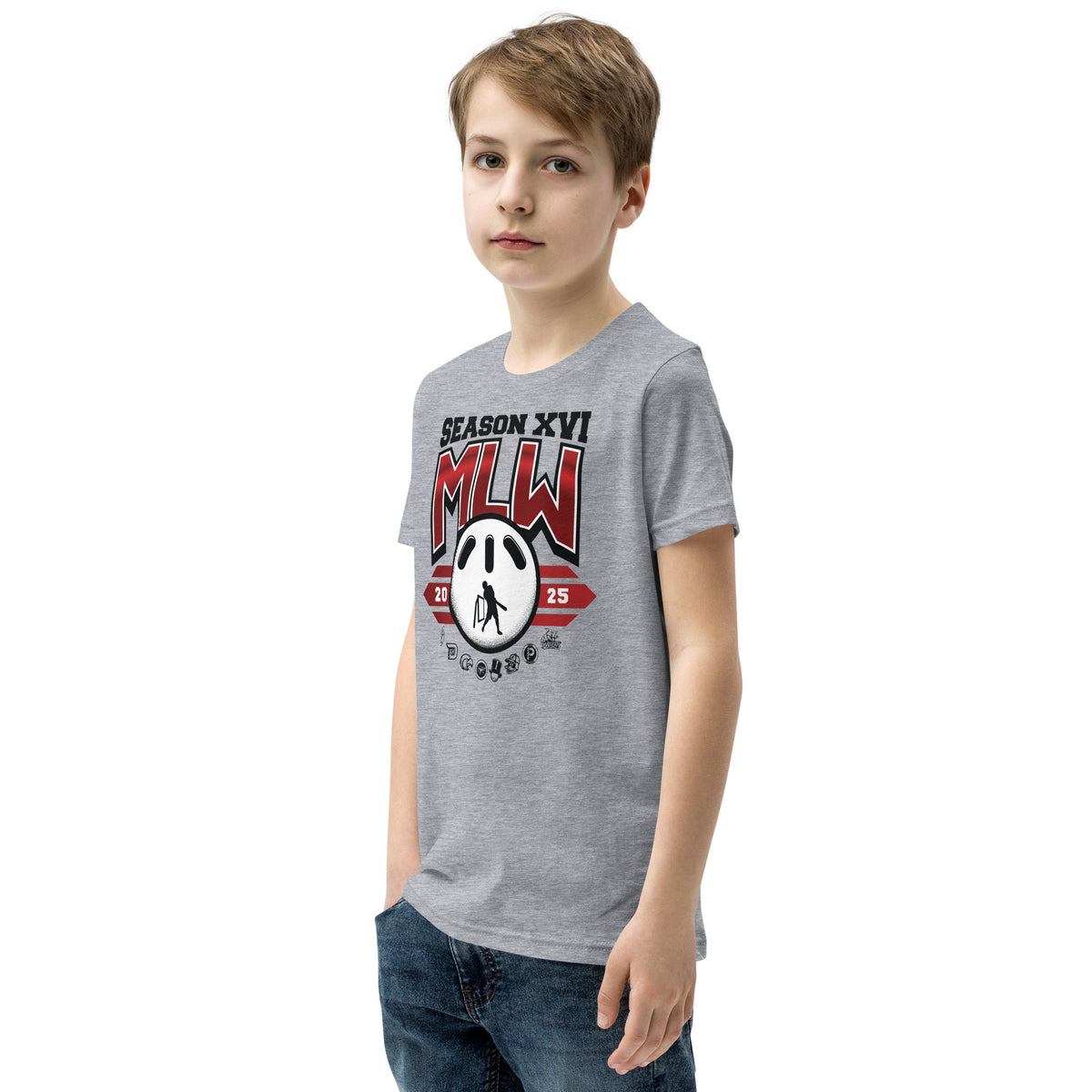 (YOUTH) MLW Season XVI Tee - Grey – MLW Wiffle Ball